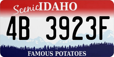 ID license plate 4B3923F