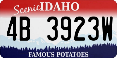 ID license plate 4B3923W
