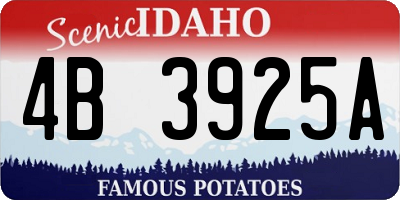 ID license plate 4B3925A
