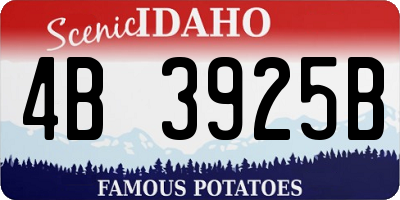 ID license plate 4B3925B