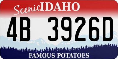 ID license plate 4B3926D