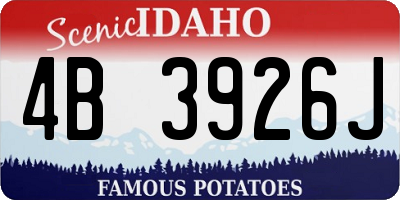ID license plate 4B3926J