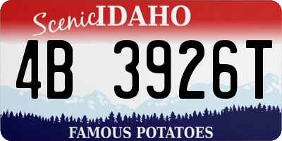 ID license plate 4B3926T