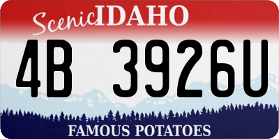 ID license plate 4B3926U
