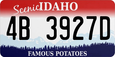 ID license plate 4B3927D