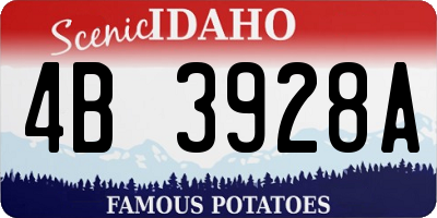 ID license plate 4B3928A