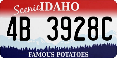 ID license plate 4B3928C