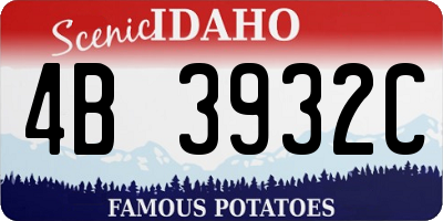 ID license plate 4B3932C
