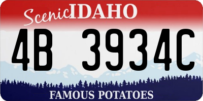 ID license plate 4B3934C
