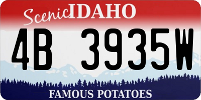 ID license plate 4B3935W