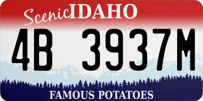 ID license plate 4B3937M