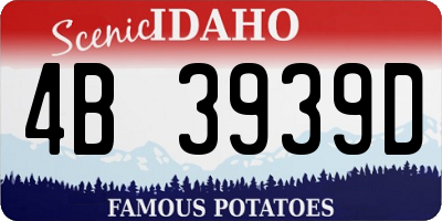 ID license plate 4B3939D