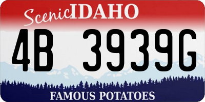 ID license plate 4B3939G