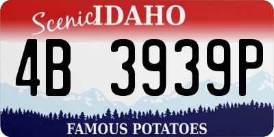 ID license plate 4B3939P
