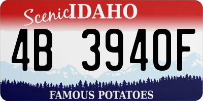ID license plate 4B3940F