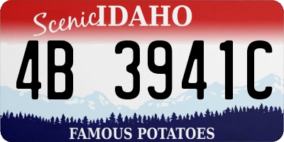 ID license plate 4B3941C