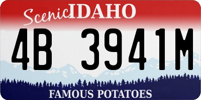 ID license plate 4B3941M