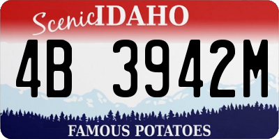 ID license plate 4B3942M