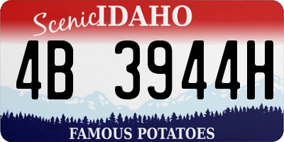 ID license plate 4B3944H