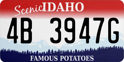 ID license plate 4B3947G