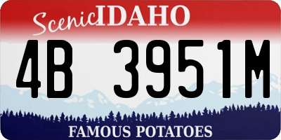ID license plate 4B3951M