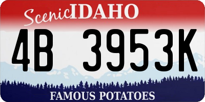 ID license plate 4B3953K
