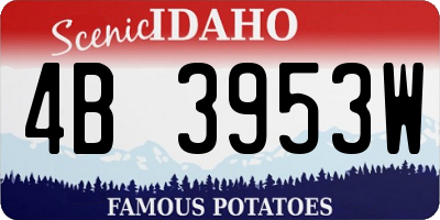 ID license plate 4B3953W