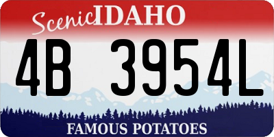 ID license plate 4B3954L