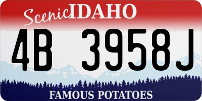 ID license plate 4B3958J