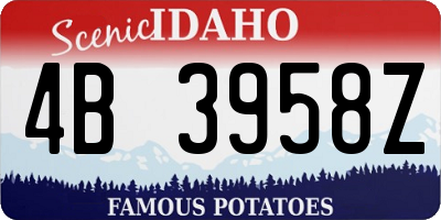 ID license plate 4B3958Z