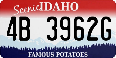 ID license plate 4B3962G