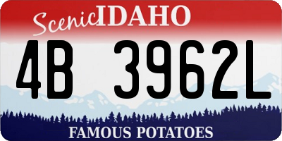ID license plate 4B3962L
