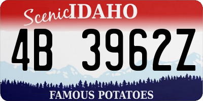 ID license plate 4B3962Z