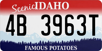 ID license plate 4B3963T