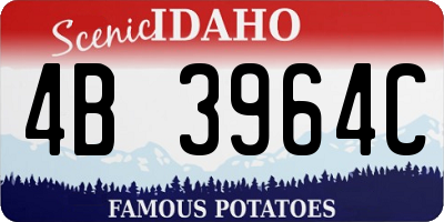 ID license plate 4B3964C