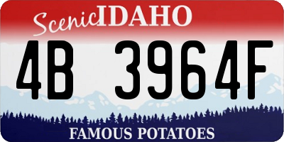 ID license plate 4B3964F
