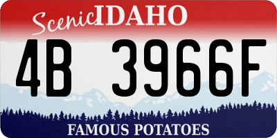 ID license plate 4B3966F
