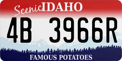 ID license plate 4B3966R