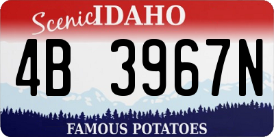 ID license plate 4B3967N