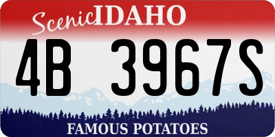 ID license plate 4B3967S