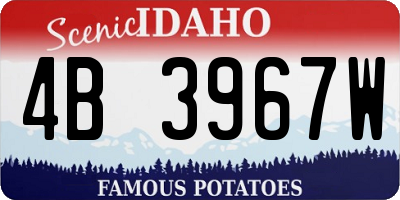 ID license plate 4B3967W