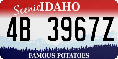 ID license plate 4B3967Z