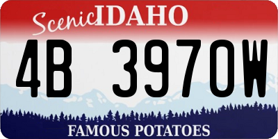 ID license plate 4B3970W