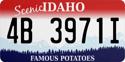 ID license plate 4B3971I