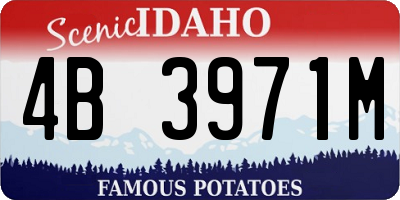ID license plate 4B3971M