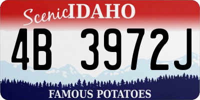 ID license plate 4B3972J