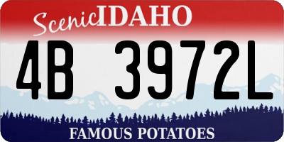 ID license plate 4B3972L