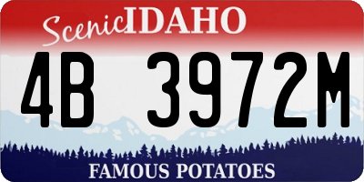 ID license plate 4B3972M