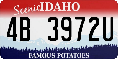 ID license plate 4B3972U
