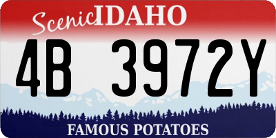 ID license plate 4B3972Y